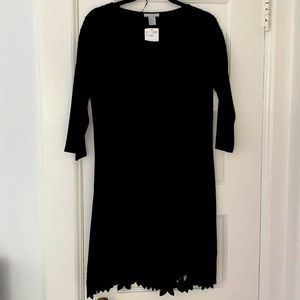 H&M black dress, size M, with leaf detail